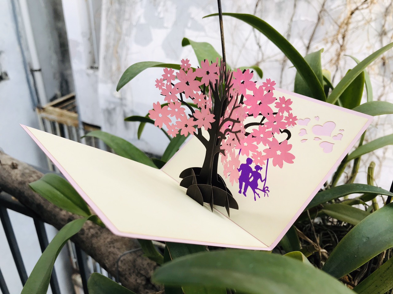 3D Flower Card - The couple with cherry blossoms - NV48