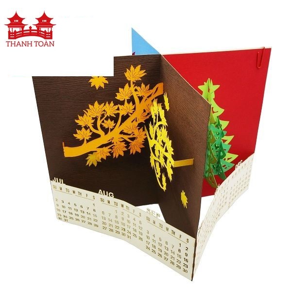  4 Seasons Flowers Pop-up Calendar