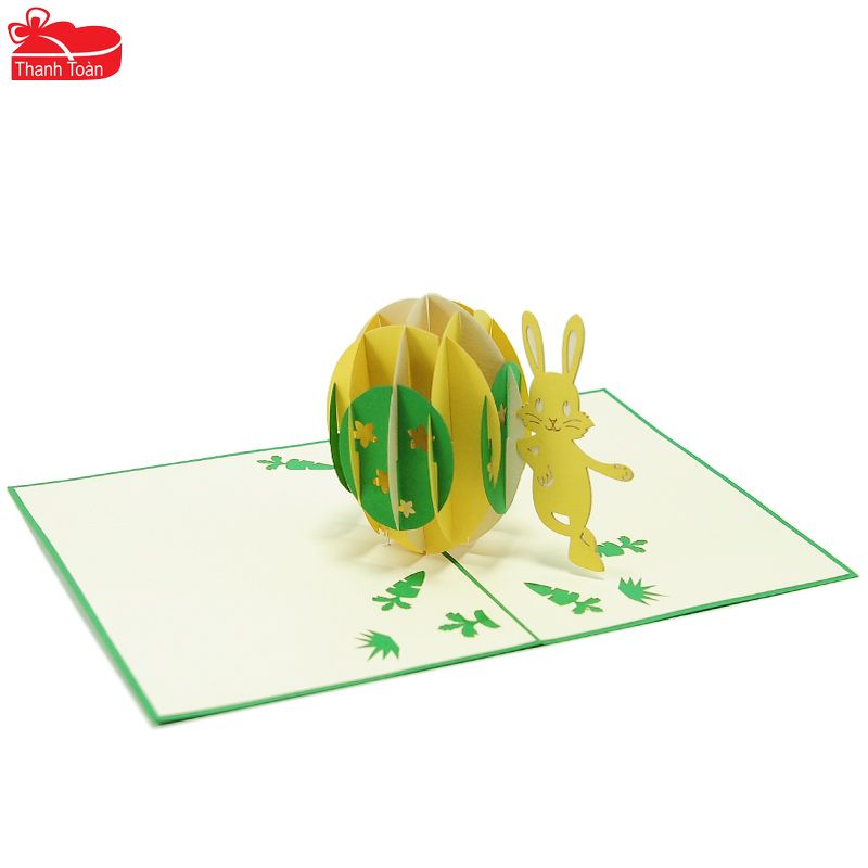 T46 Rabbit and Easter V2 (MEDIUM) 3D Pop Up Card