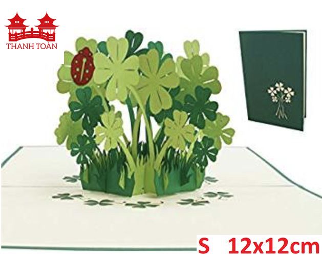 Vietnamese Pop Up Card - Lucky 4-leaf clover - NV94