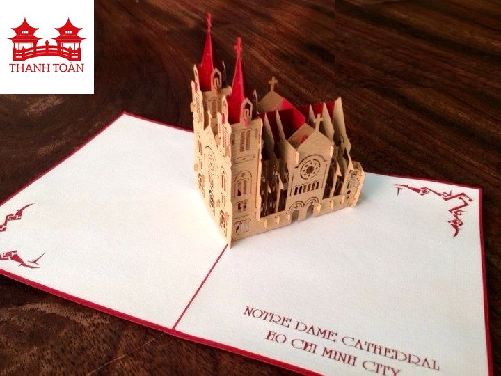 Vietnamese Pop-up Card - Vietnam - Notre Dame Cathedral, Ho Chi Minh City - L26