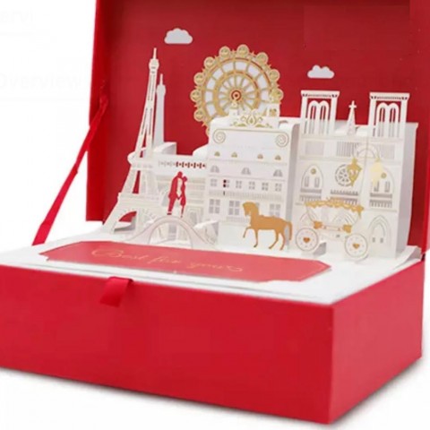 3D Pop Up Box Wedding Party in Paris (For Reference)