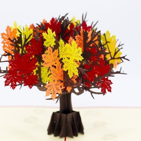 L124 Maple Tree in Autumn (BIG) 3D Pop Up Card