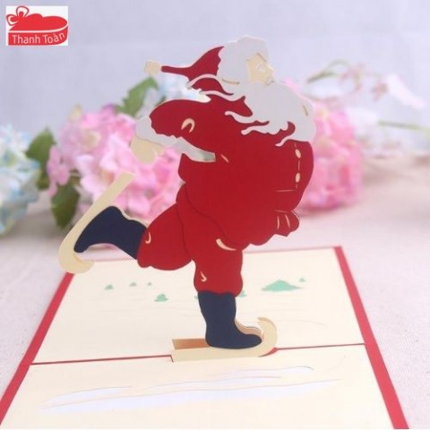 NON48 Sking Santa 3D Pop Up Card