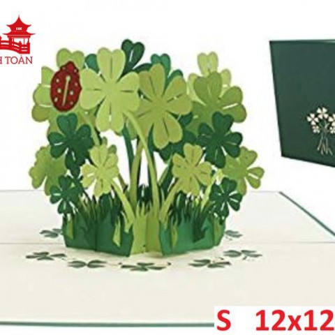 Vietnamese Pop Up Card - Lucky 4-leaf clover - NV94