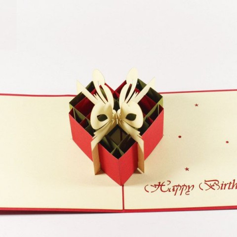 Vietnamese Pop-up Card - Birthday gift of love - NV24