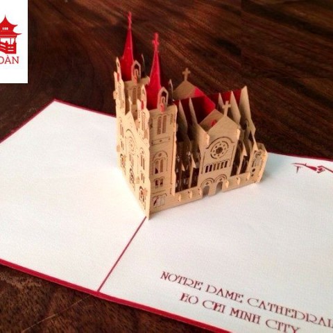 Vietnamese Pop-up Card - Vietnam - Notre Dame Cathedral, Ho Chi Minh City - L26